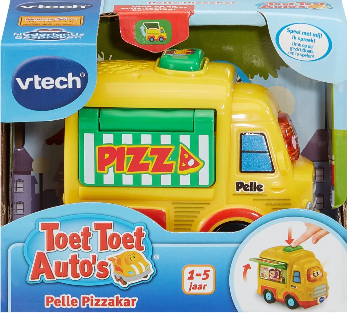 VTech Toet Toet Auto's Pelle Pizzakar Speelgoed Auto 80-582923 - Multicolor