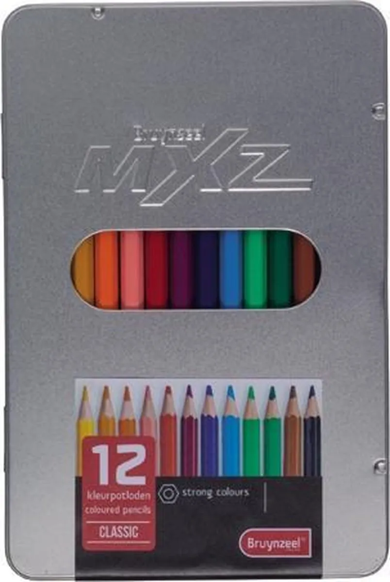 BRUYNZEEL mXz Blik 12 Kleurpotloden - 12 Stuks