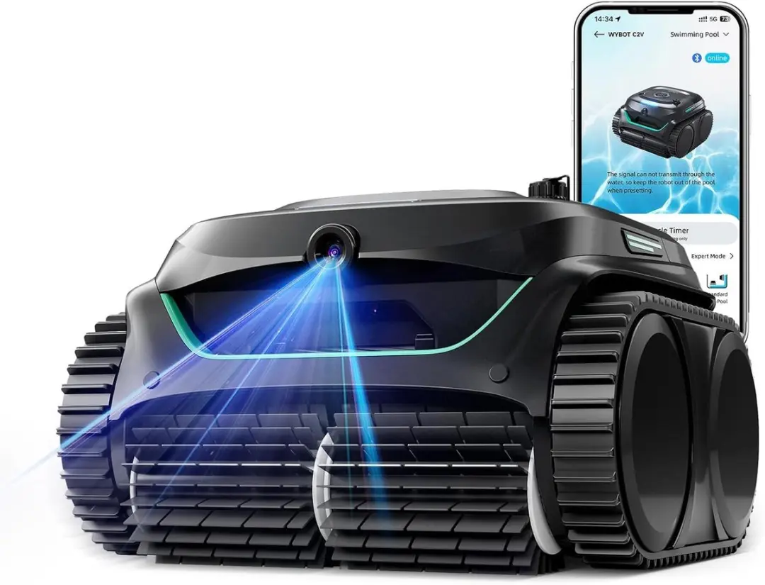 WYBOT C2 Vision Robotstofzuiger Zwembad - MPN 6975843747365 - Zwart/ Groen - afbeelding 5 van 6