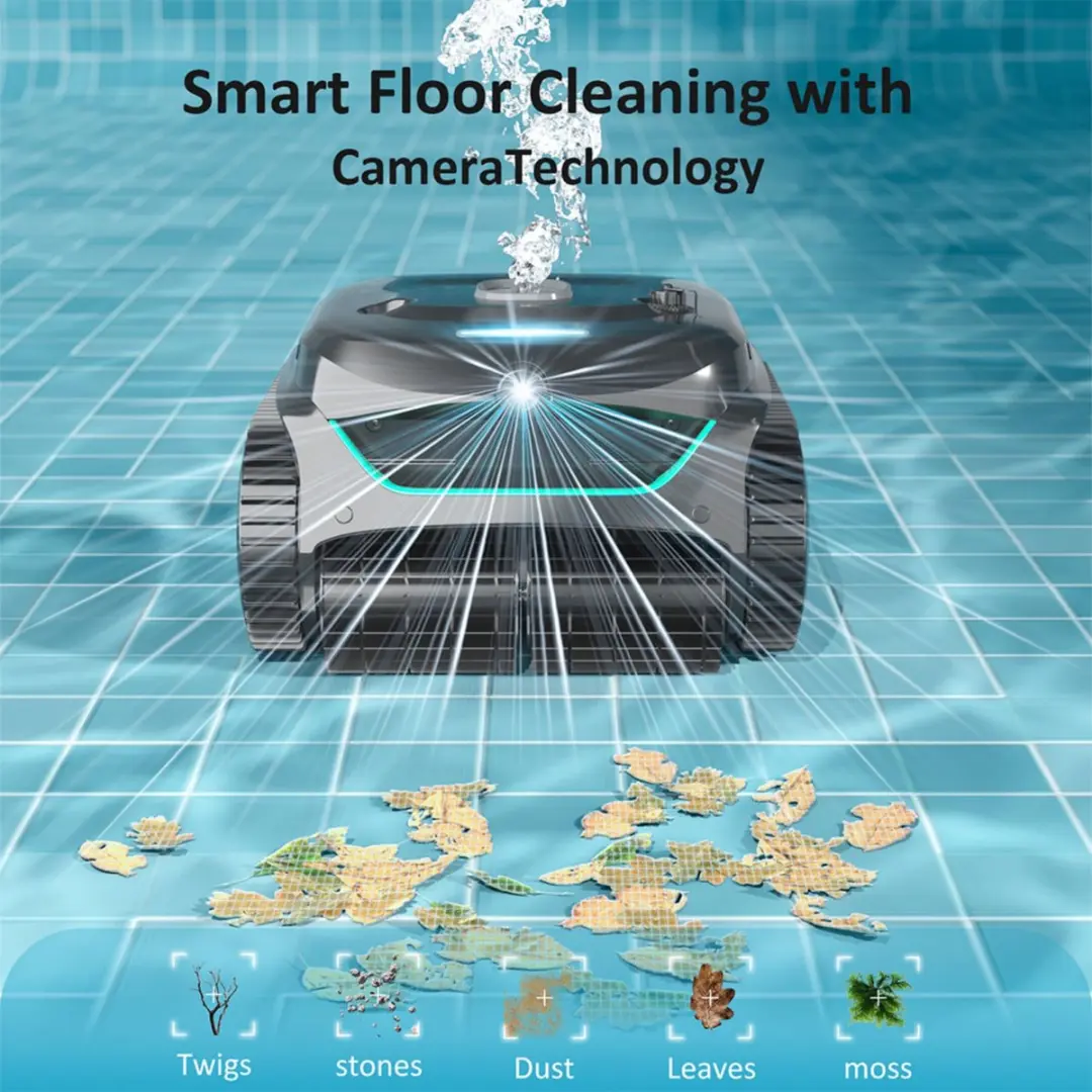 WYBOT C2 Vision Robotstofzuiger Zwembad - MPN 6975843747365 - Zwart/ Groen - afbeelding 4 van 6