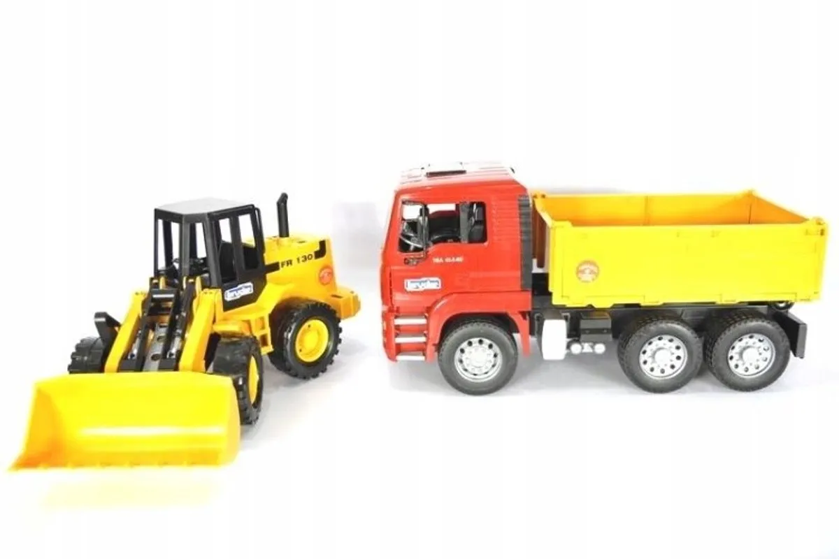 Bruder MAN Kiepwagen met Wiellader 1:16 - Rood/Geel