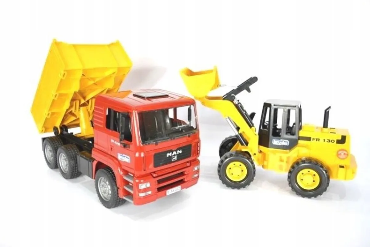 Bruder MAN Kiepwagen met Wiellader 1:16 - Rood/Geel