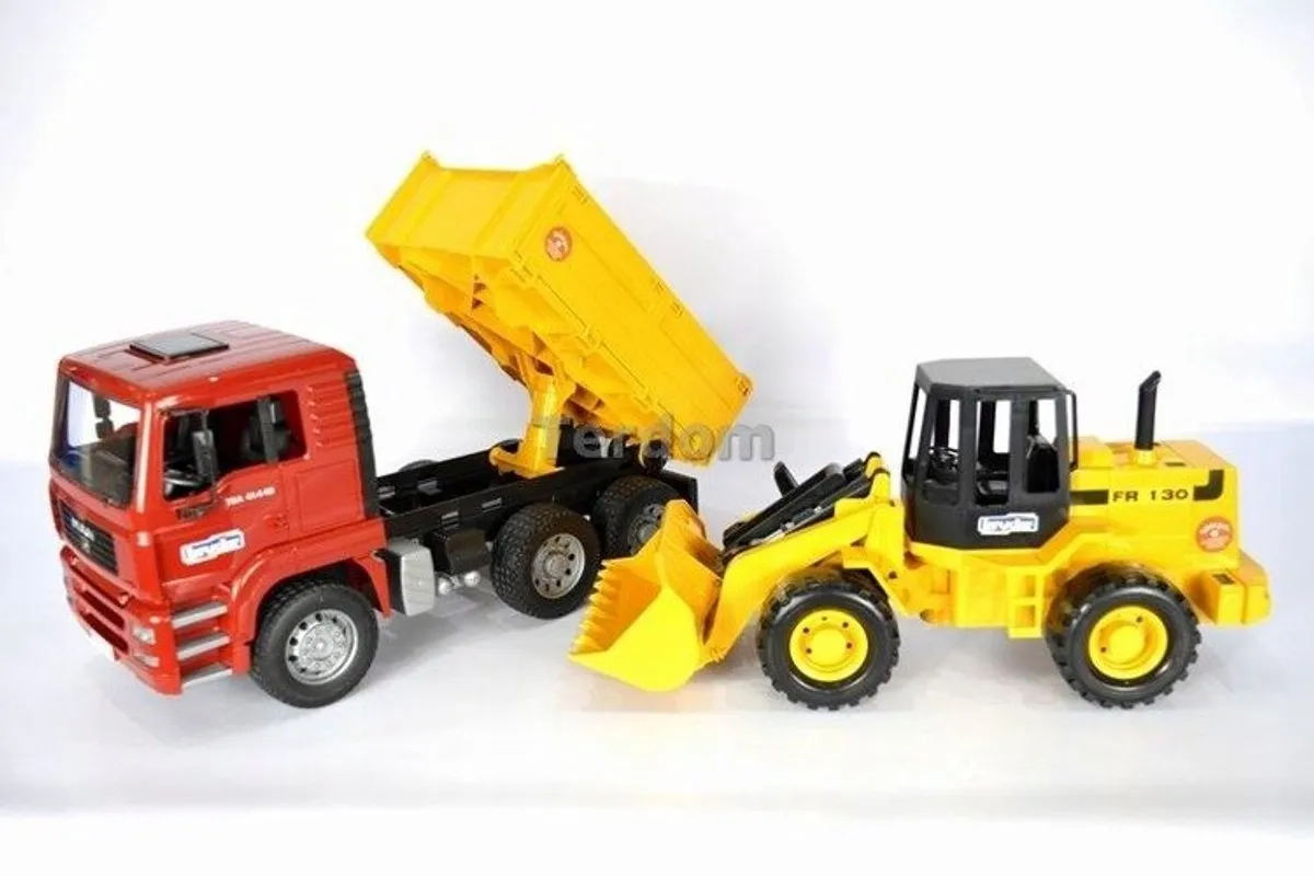 Bruder MAN Kiepwagen met Wiellader 1:16 - Rood/Geel