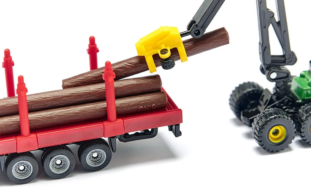 SIKU 1659 Vrachtwagen Houttransport 1:87 - Blauw/Rood