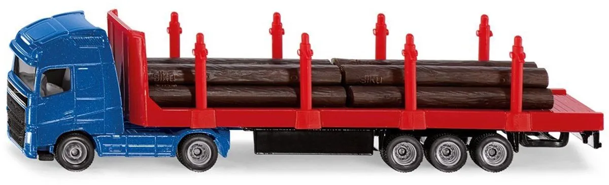 SIKU 1659 Vrachtwagen Houttransport 1:87 - Blauw/Rood