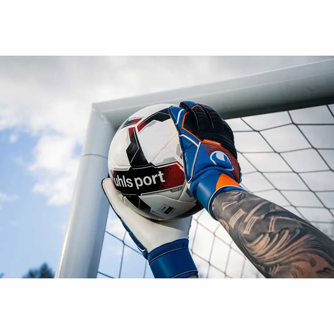 Uhlsport Soft Pro Keepershandschoenen 9 - Royal/Fluo Oranje/Wit - afbeelding 5 van 6