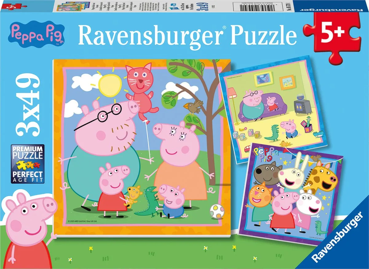 Ravensburger Peppa Pig Legpuzzel 3x49 Stuks - Multicolor