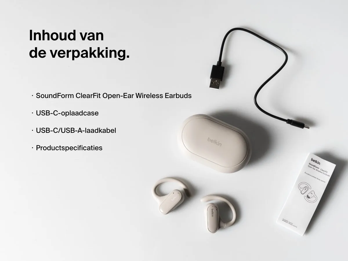 Belkin SoundForm ClearFit AUC013CTSA Draadloze Sportoortjes - Zand