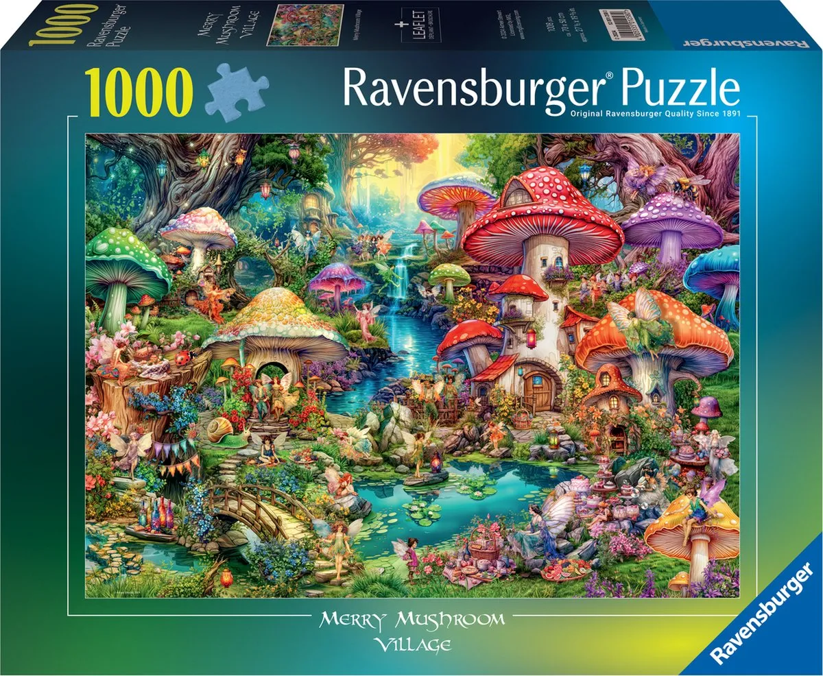 Ravensburger Merry Mushroom Village Puzzel 1000 Stukjes - Meerkleurig