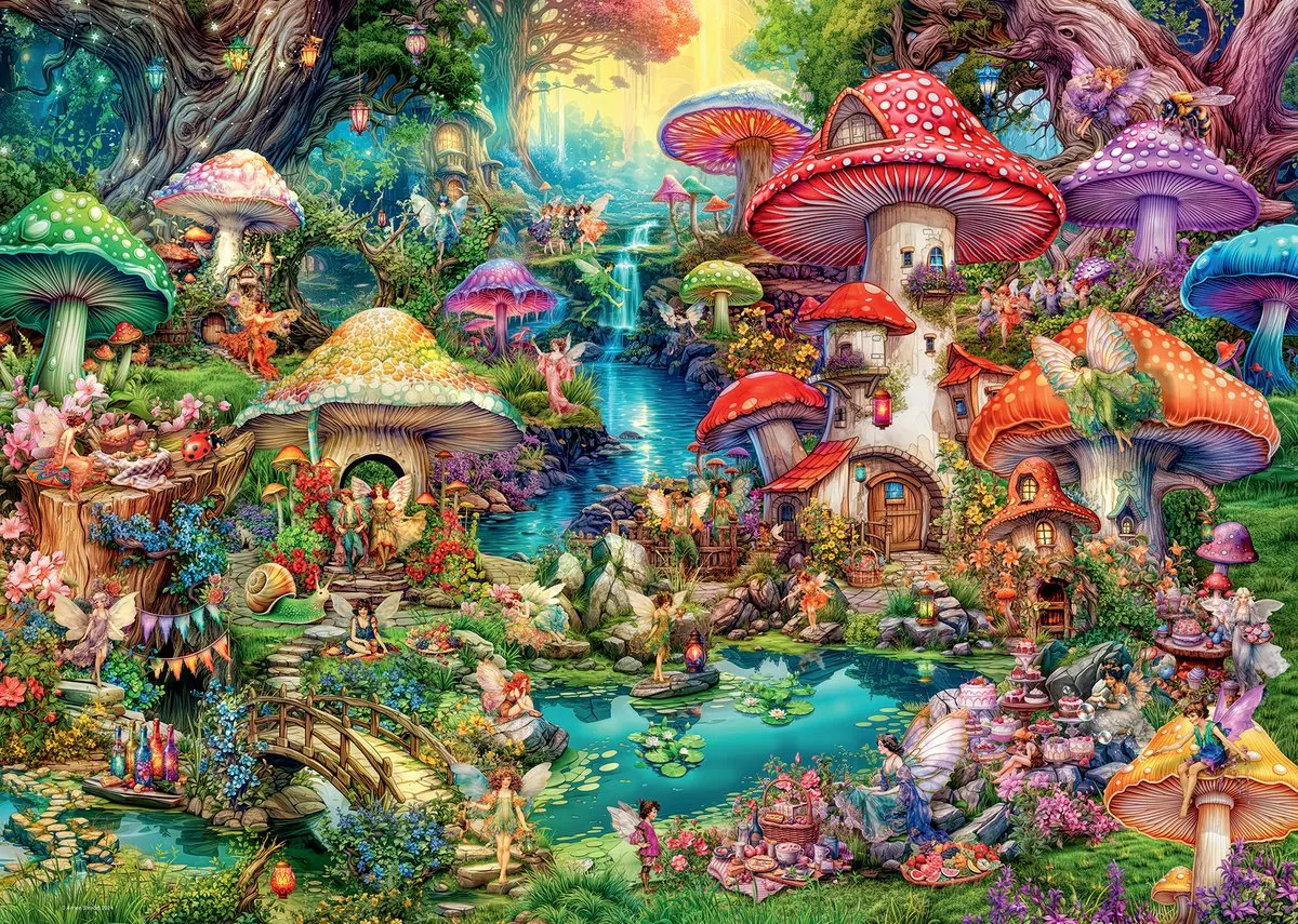 Ravensburger Merry Mushroom Village Puzzel 1000 Stukjes - Meerkleurig