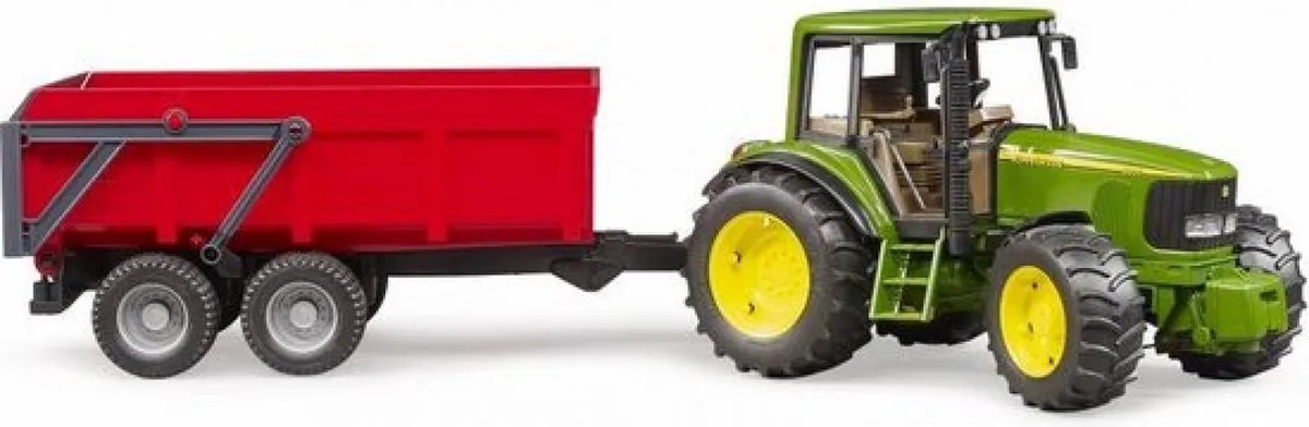 Bruder John Deere 6920 Tractor met aanhanger - 2057 - Tan
