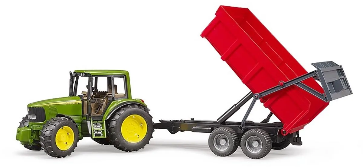 Bruder John Deere 6920 Tractor met aanhanger - 2057 - Tan
