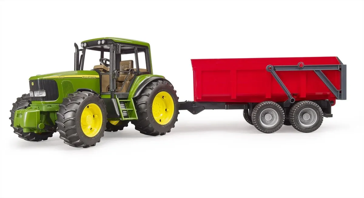 Bruder John Deere 6920 Tractor met aanhanger - 2057 - Tan