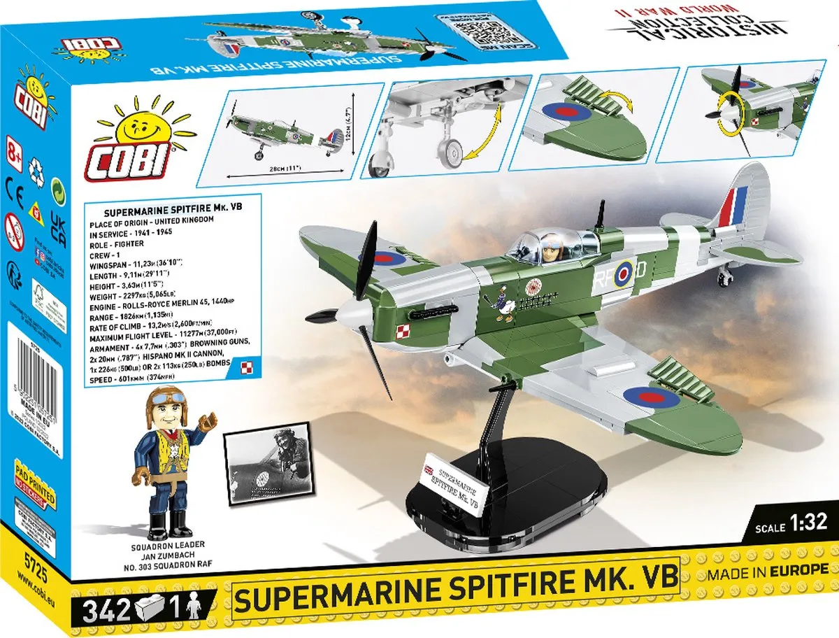 Cobi Spitfire MK.VB 1:32 Modelbouwpakket - 335 Onderdelen - afbeelding 2 van 6