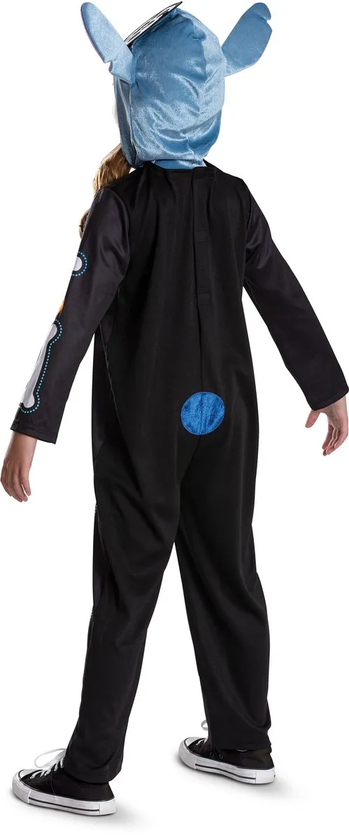 Disney Lilo & Stitch Kostuum Skeleton - 3-4 jaar - Zwart