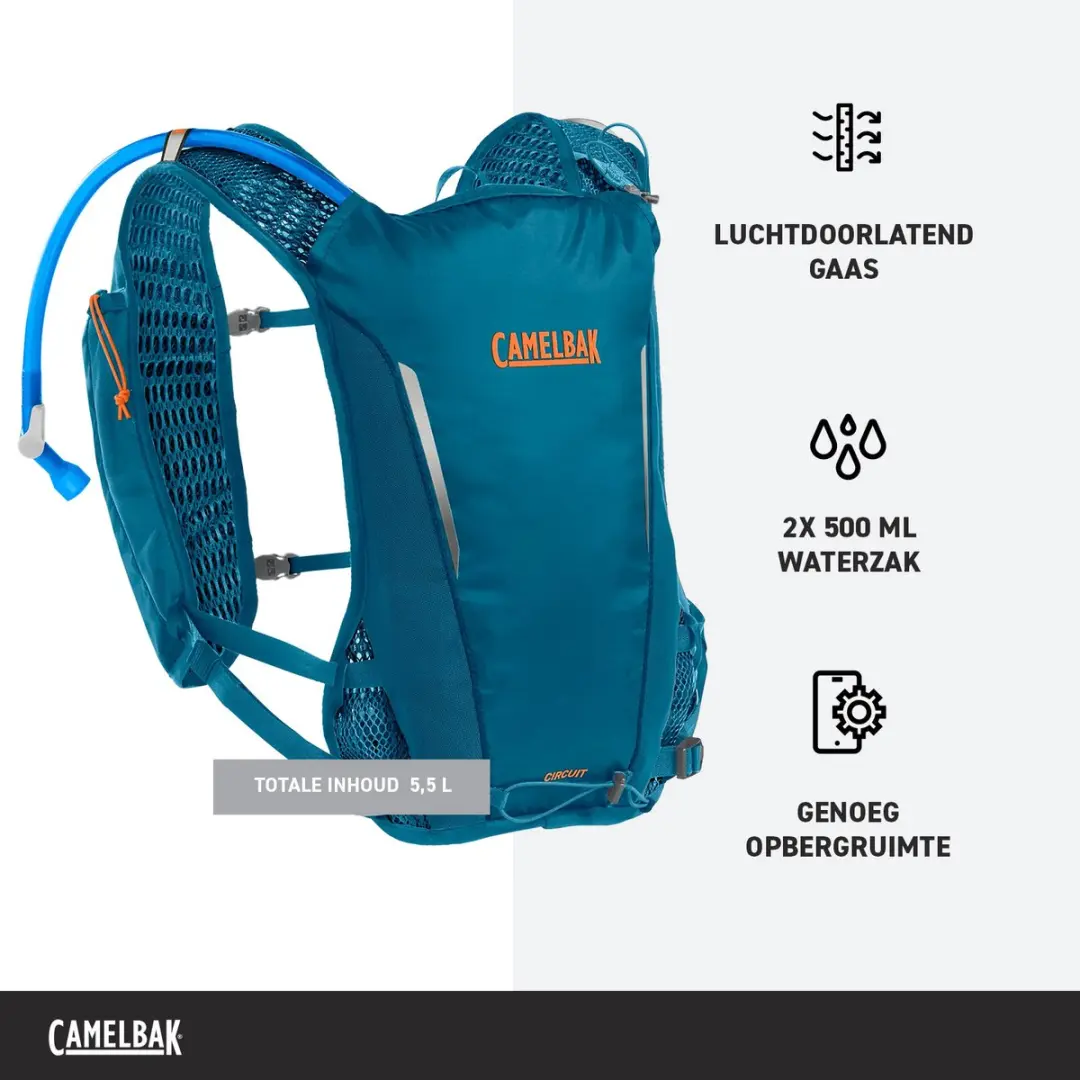 CamelBak Circuit Run Vest - Hardloopvest 5,5L - Teal - afbeelding 6 van 6