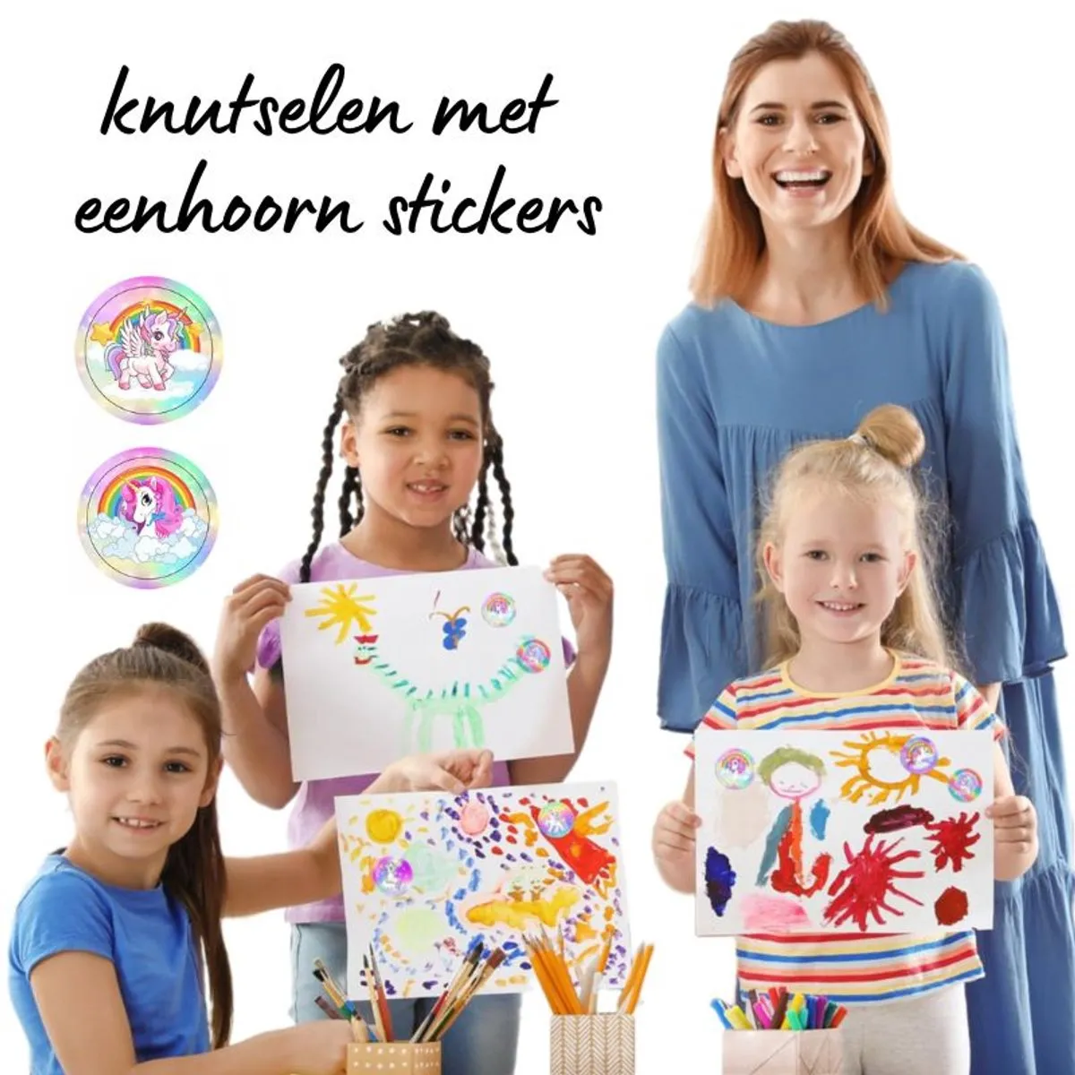 Disney Regenboog Eenhoorn Stickers - 500 Stuks - Ø2,54cm