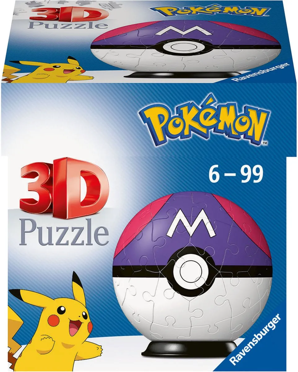 Ravensburger Pokémon Masterbal 3D Puzzel 54 Stuks - Multicolor