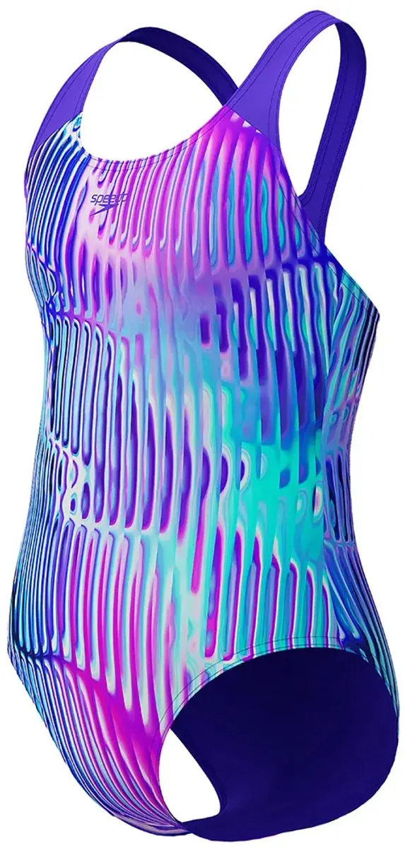 Speedo Digital Allover Splashback Badpak - Meisjes 164 - Paars/Rozeblauw
