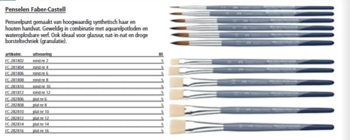 Faber-Castell FC-281802 Hobbypenseel nr. 2 - Rond