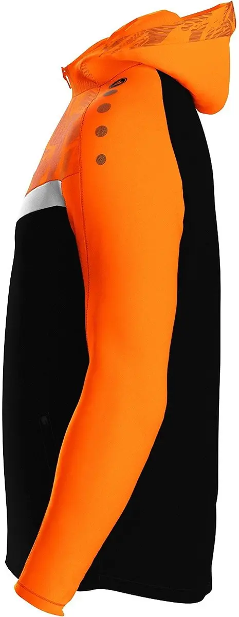 Jako Iconic Jas Met Kap Heren - Zwart/Fl. Oranje - 3XL