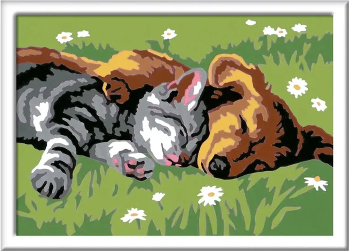 Ravensburger CreArt Sleeping Cats and Dogs Schilderen op nummer - Multicolor - 15 Kleuren - afbeelding 6 van 6