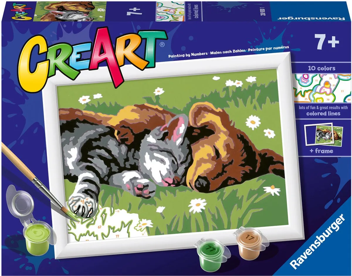 Ravensburger CreArt Sleeping Cats and Dogs Schilderen op nummer - Multicolor - 15 Kleuren