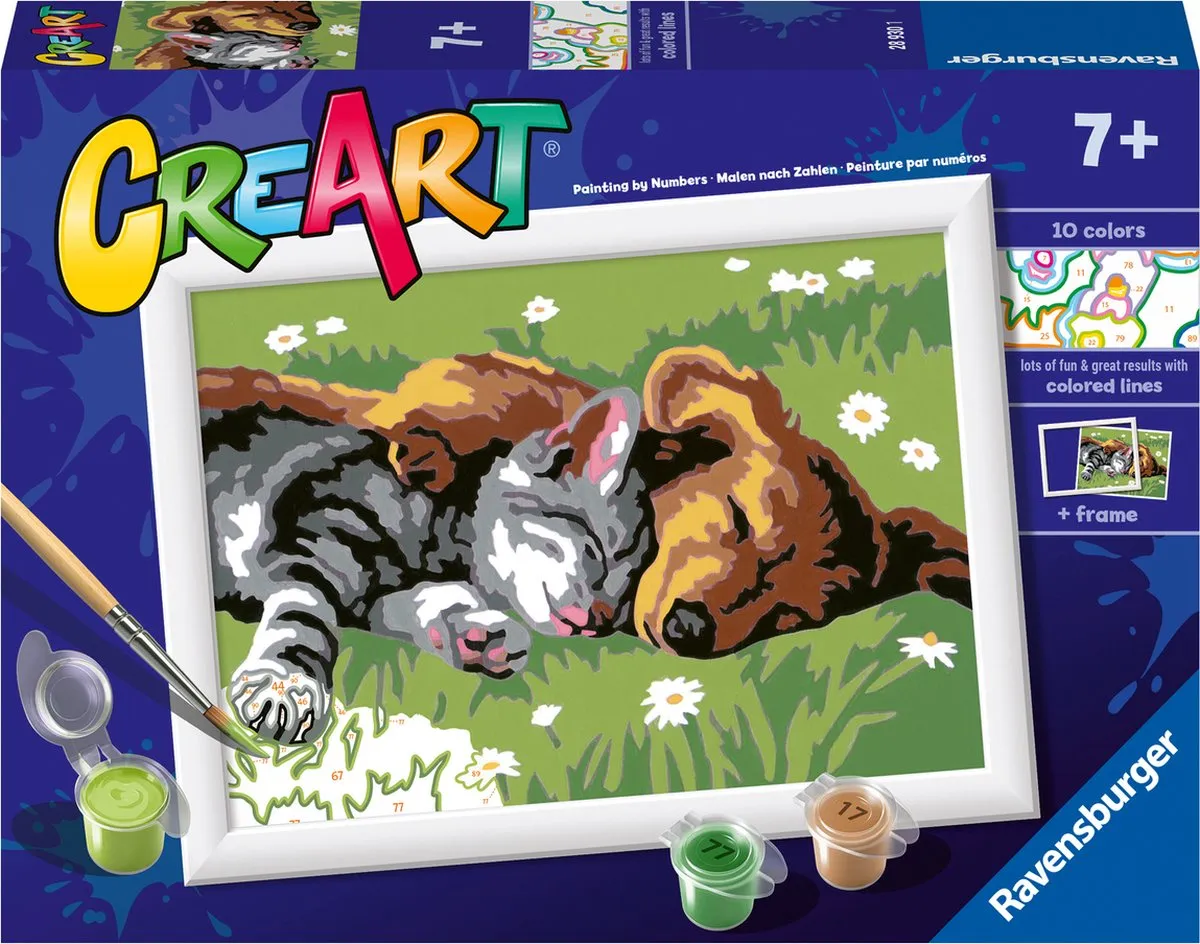 Ravensburger CreArt Sleeping Cats and Dogs Schilderen op nummer - Multicolor - 15 Kleuren