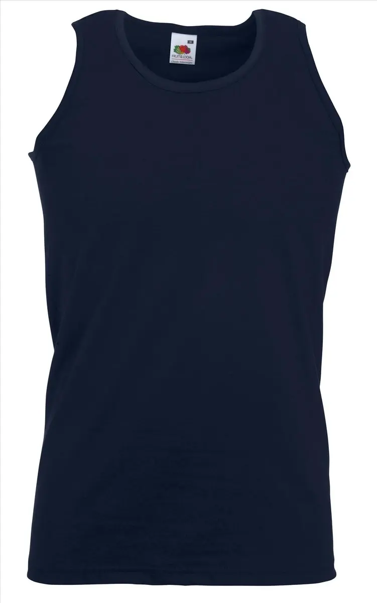 Set 2 stuks Donker Blauwe Tanktop / sportshirt Fruit of the Loom maat XXXL