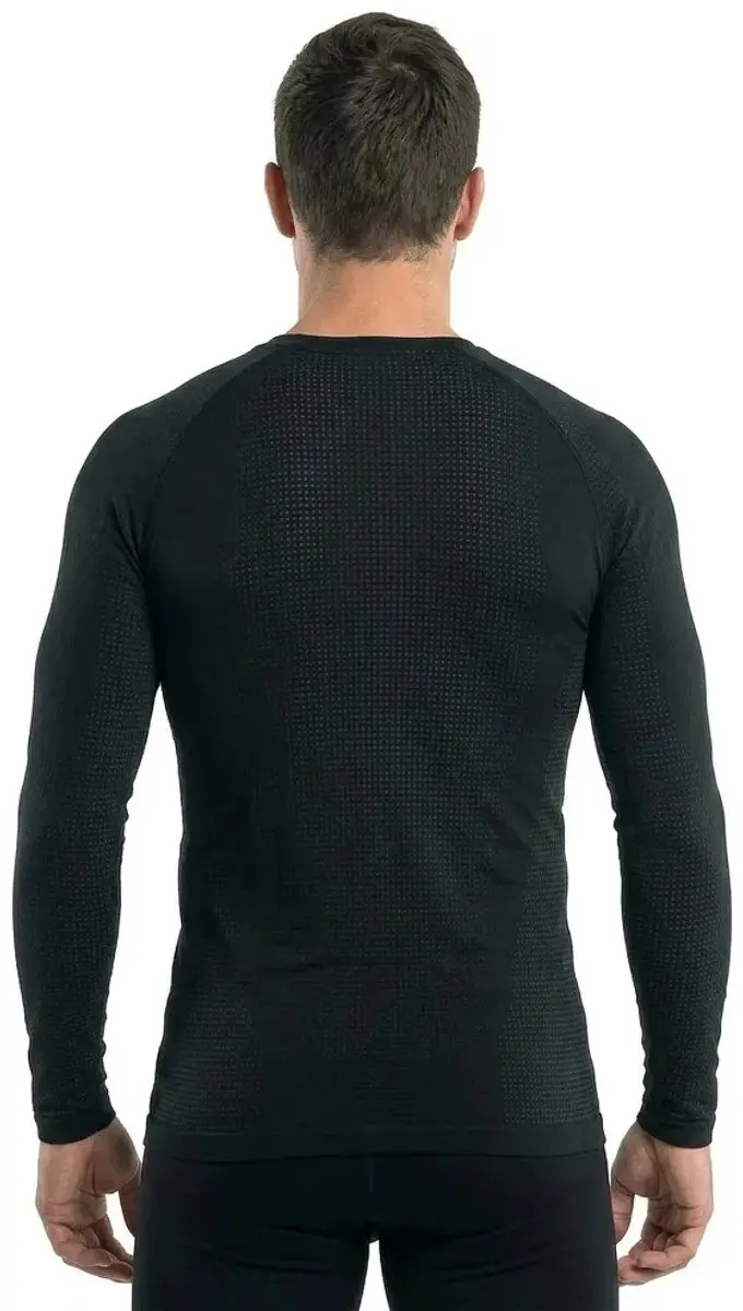 ODLO Bl Top Crew Neck L/S Performance Warm Eco Thermoshirt - Maat L - Zwart/Grijs - afbeelding 4 van 6