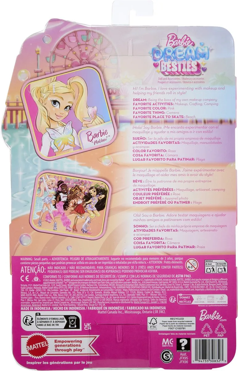 Barbie Dream Besties Skater Malibu Pop - Blauw