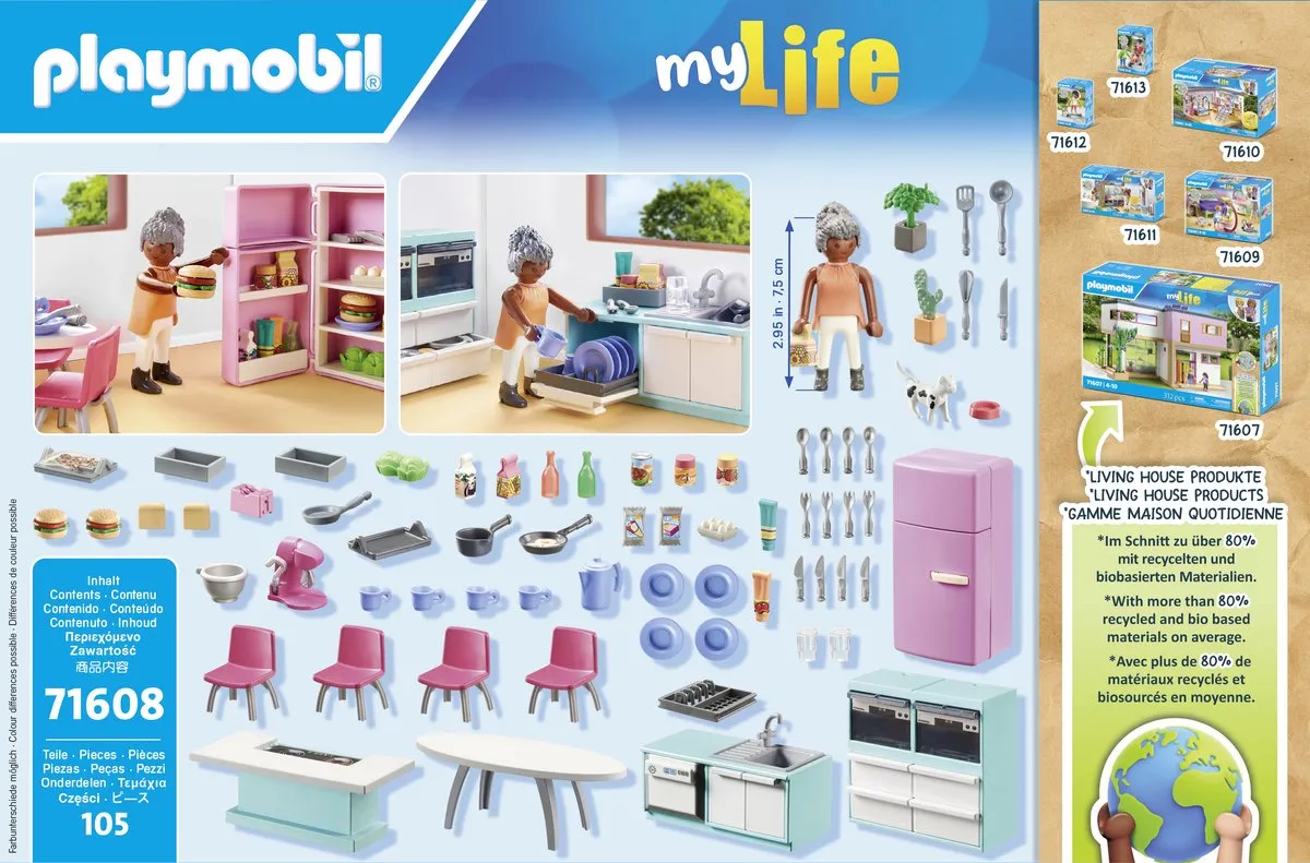 Playmobil My Life Keuken met eethoek 71608 - Multicolor