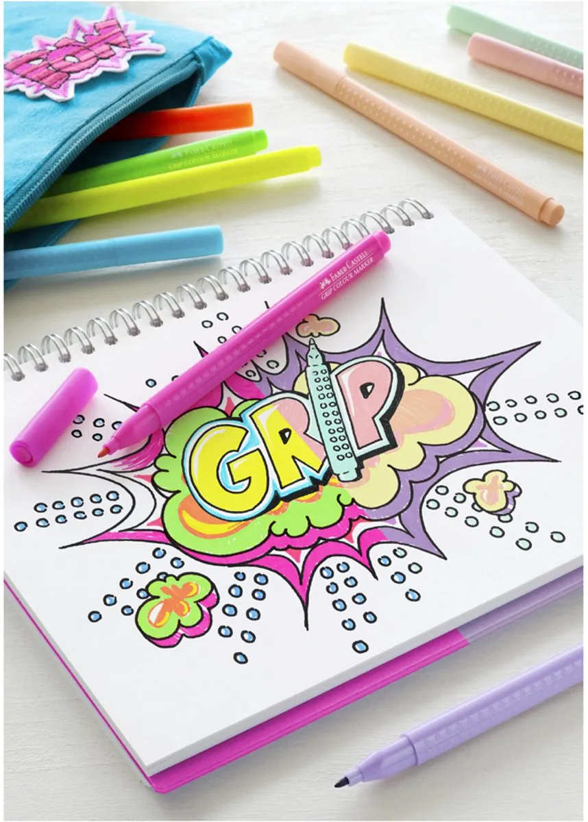 Faber-Castell Grip Viltstiften - 10 Stuks - Neon & Pastel