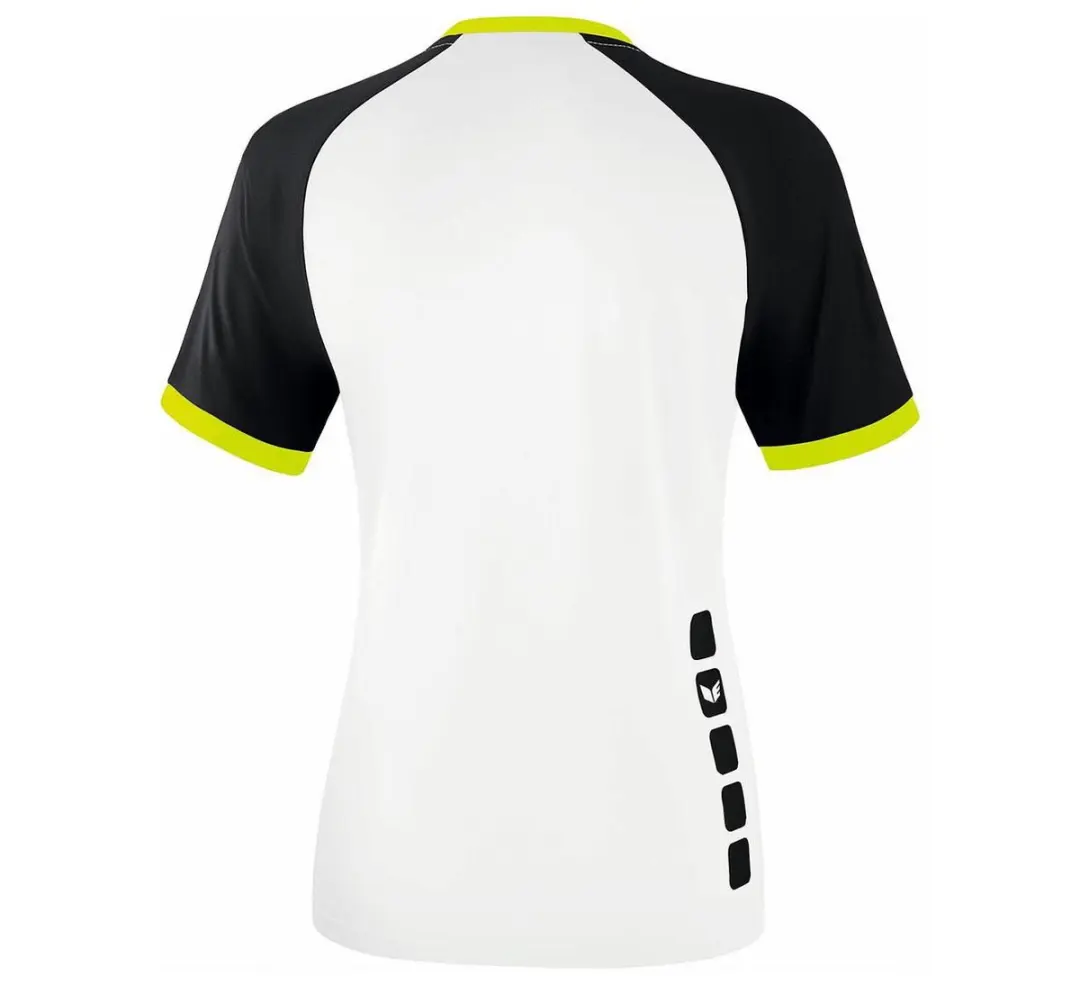 Erima Zenari 3.0 SS Shirt Dames - XS - Wit/Zwart/Geel