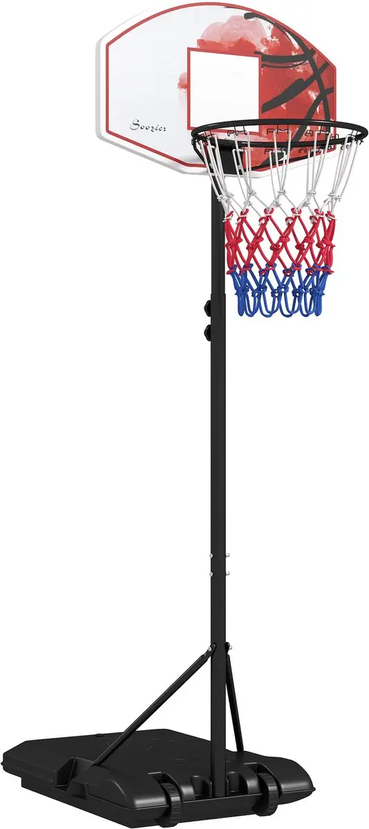 SPORTNOW-Basketballkorb-Kunststoff, Stahl-72L x 2,1B x 45,5H cm-Schwarz+Transpar