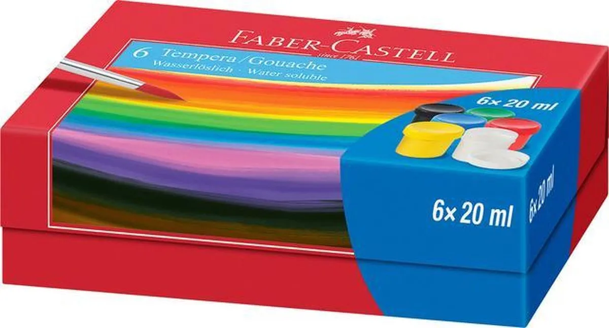 Faber-Castell Tempera-Gouache 6 Kleuren 20ml