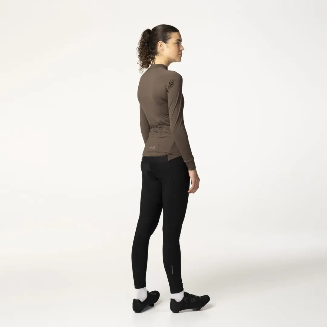 Solid Fietsshirt Lange Mouwen Performance Ground Coffee Dames