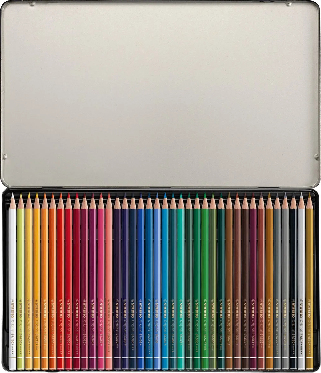 STABILO Original Kleurpotloden 38 Stuks - Fijne Lijnen - Metalen Etui