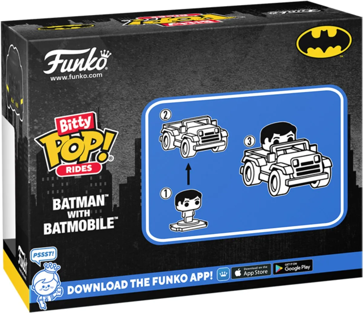 Funko Bitty Pop! Batman met Batmobile - Vinyl Figuur 2,2cm