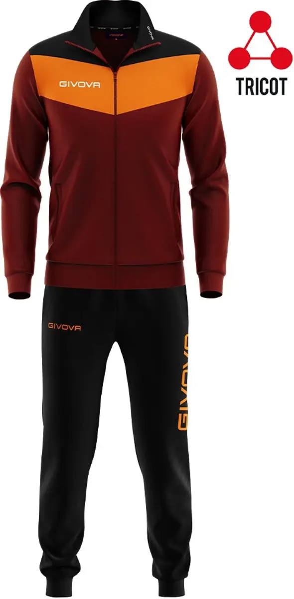 Sportset Givova Campo Bordeaux-oranje