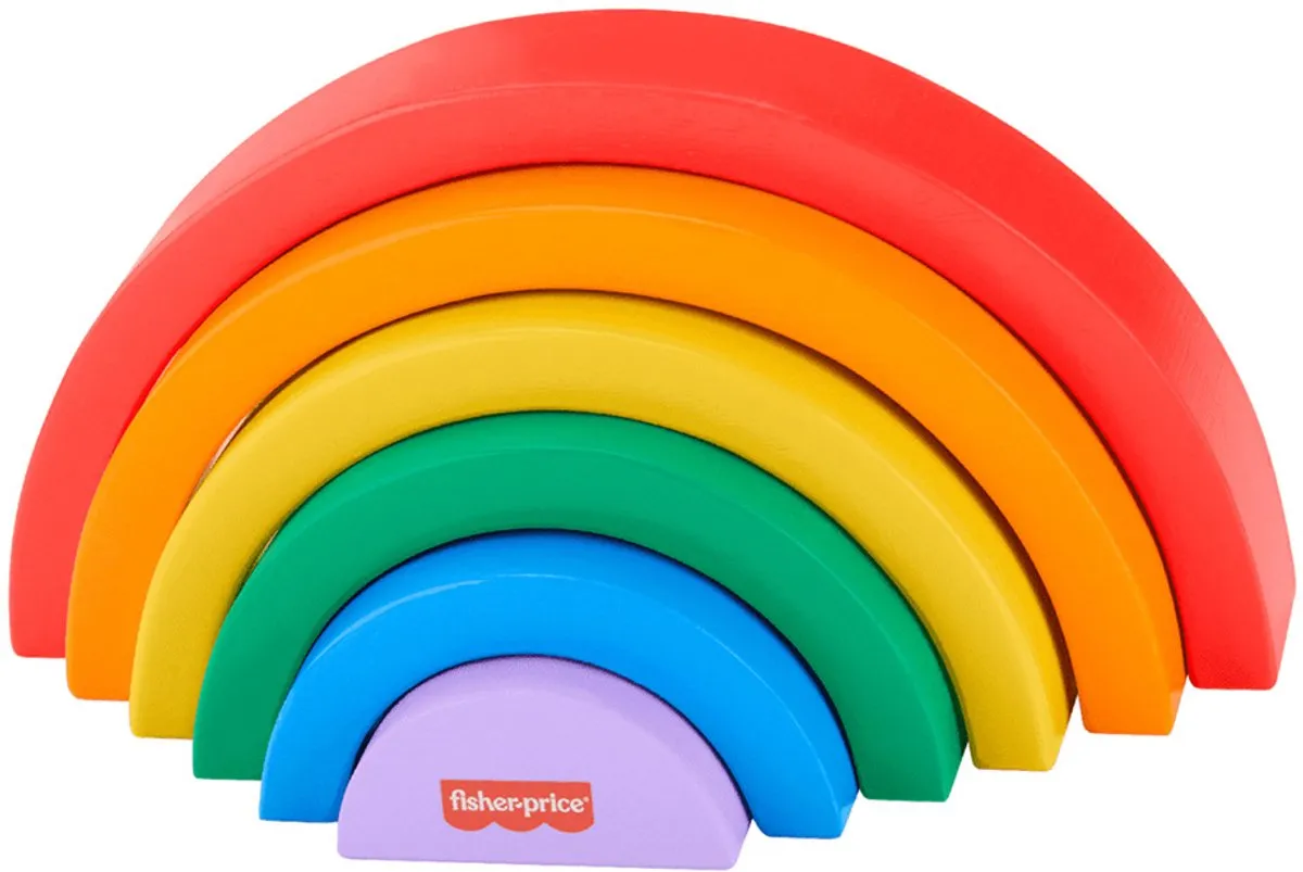 Fisher Price Wooden Rainbow Speelgoed - 6 Stuks - Multicolor