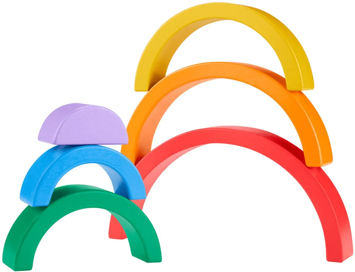 Fisher Price Wooden Rainbow Speelgoed - 6 Stuks - Multicolor