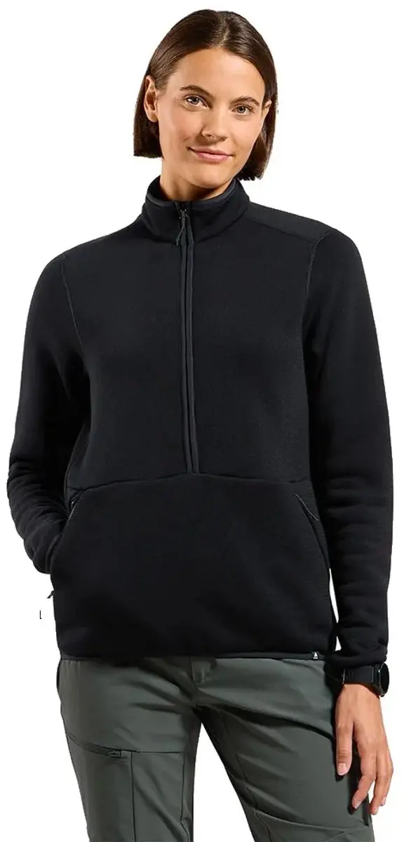 Odlo Wool Sweatshirt Met Halve Rits Zwart M-L