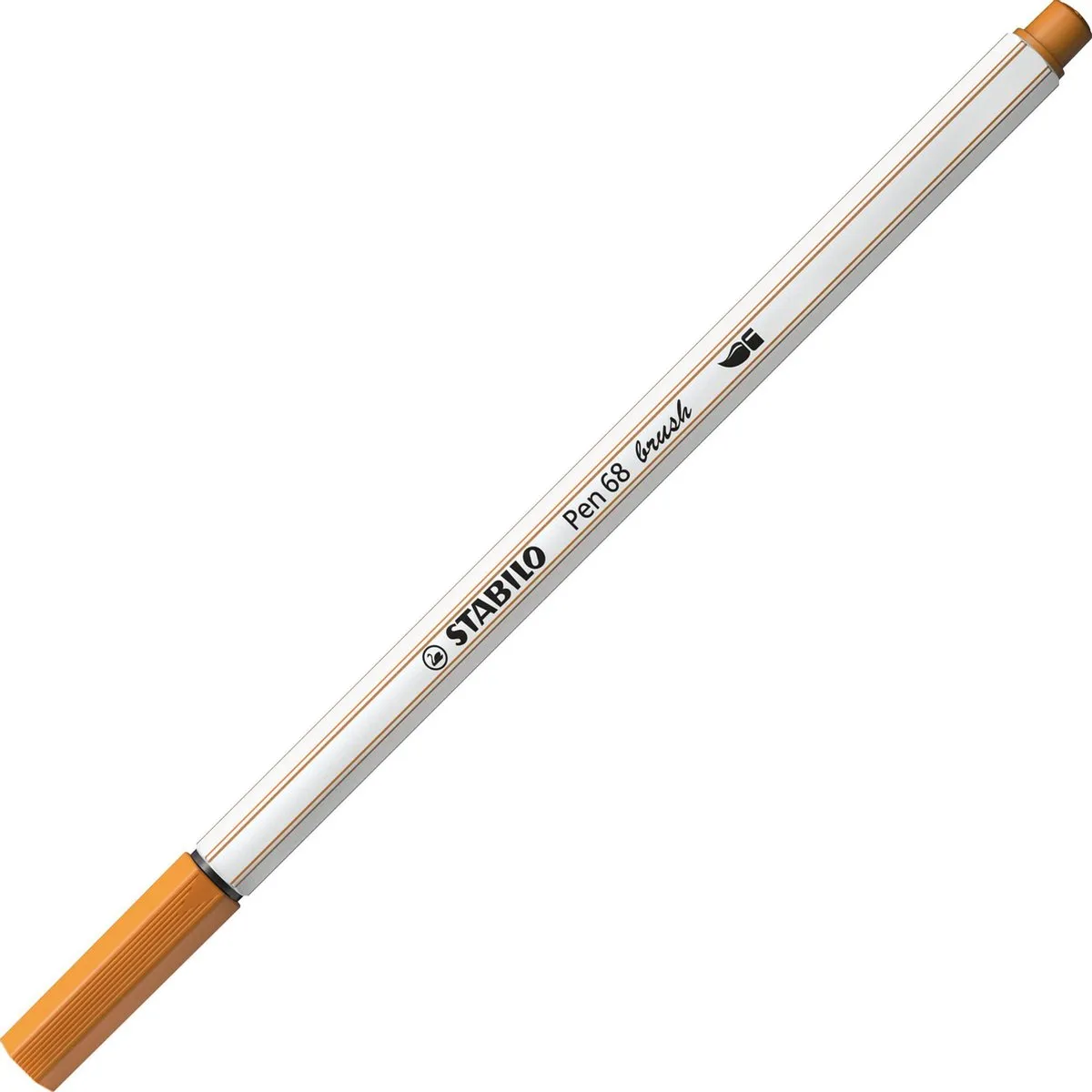 STABILO Pen 68 Brush Donker Oker - Viltstift