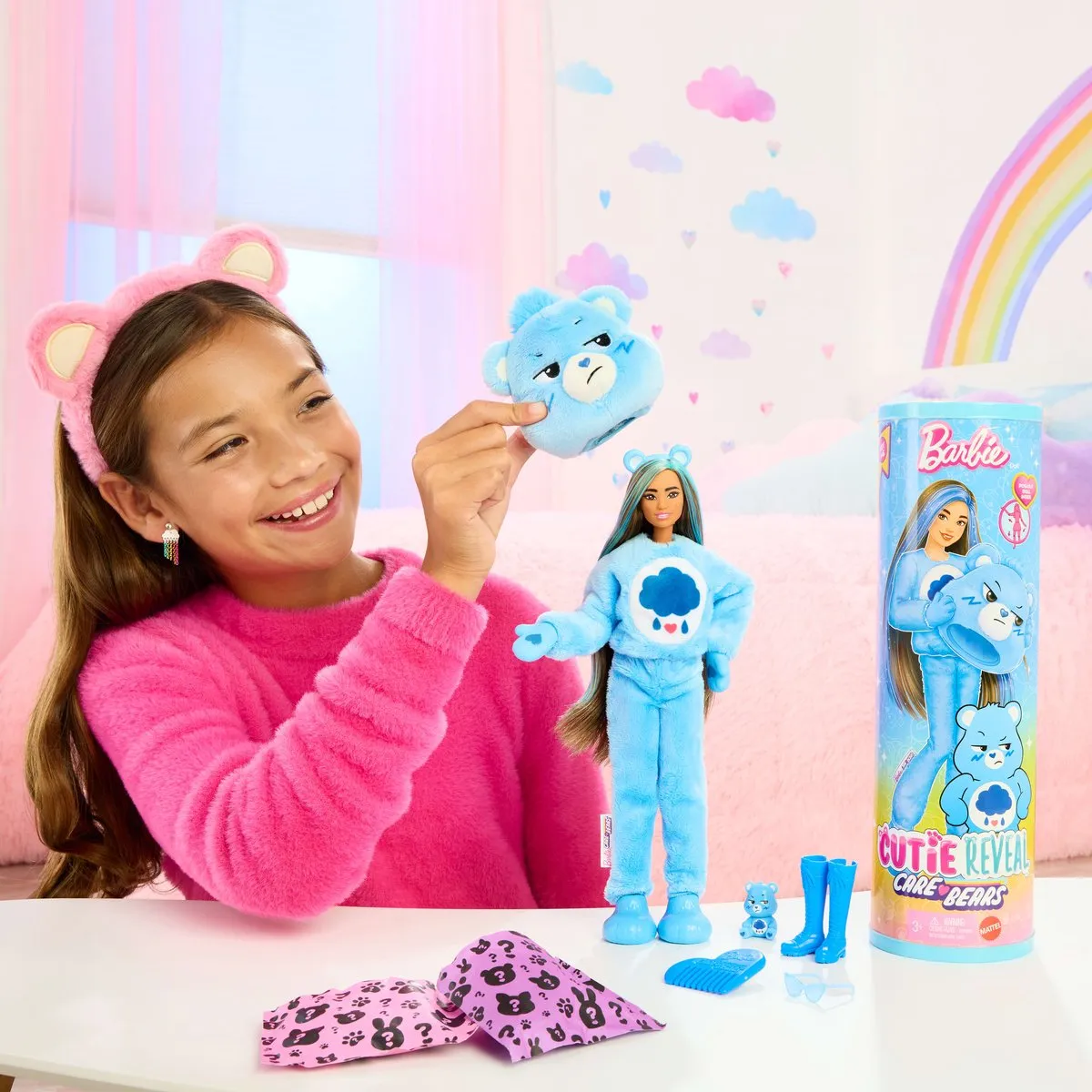 Barbie Cutie Reveal Troetelbeertje Brombeertje JCN96 - Blauw - afbeelding 6 van 6