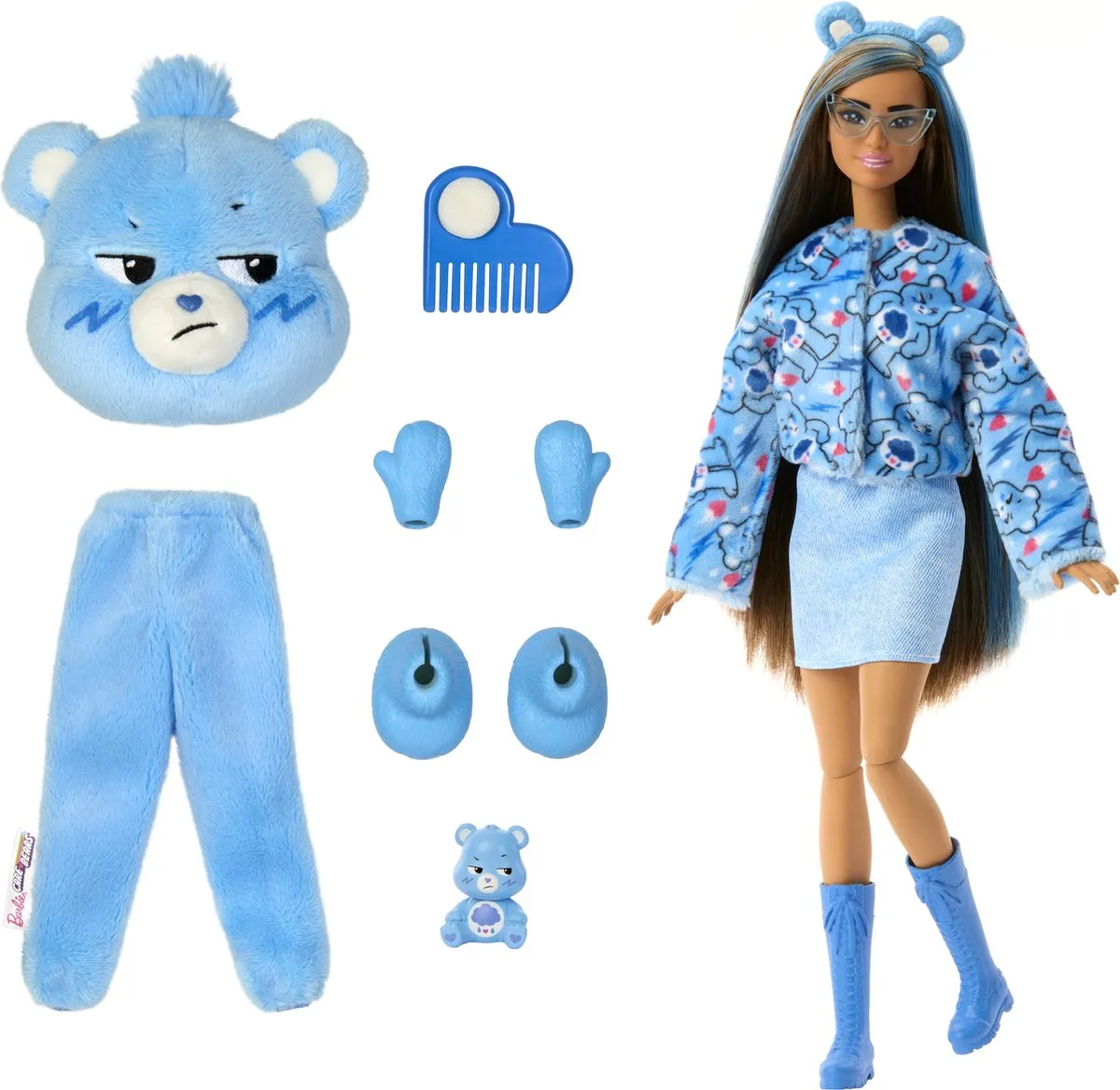 Barbie Cutie Reveal Troetelbeertje Brombeertje JCN96 - Blauw