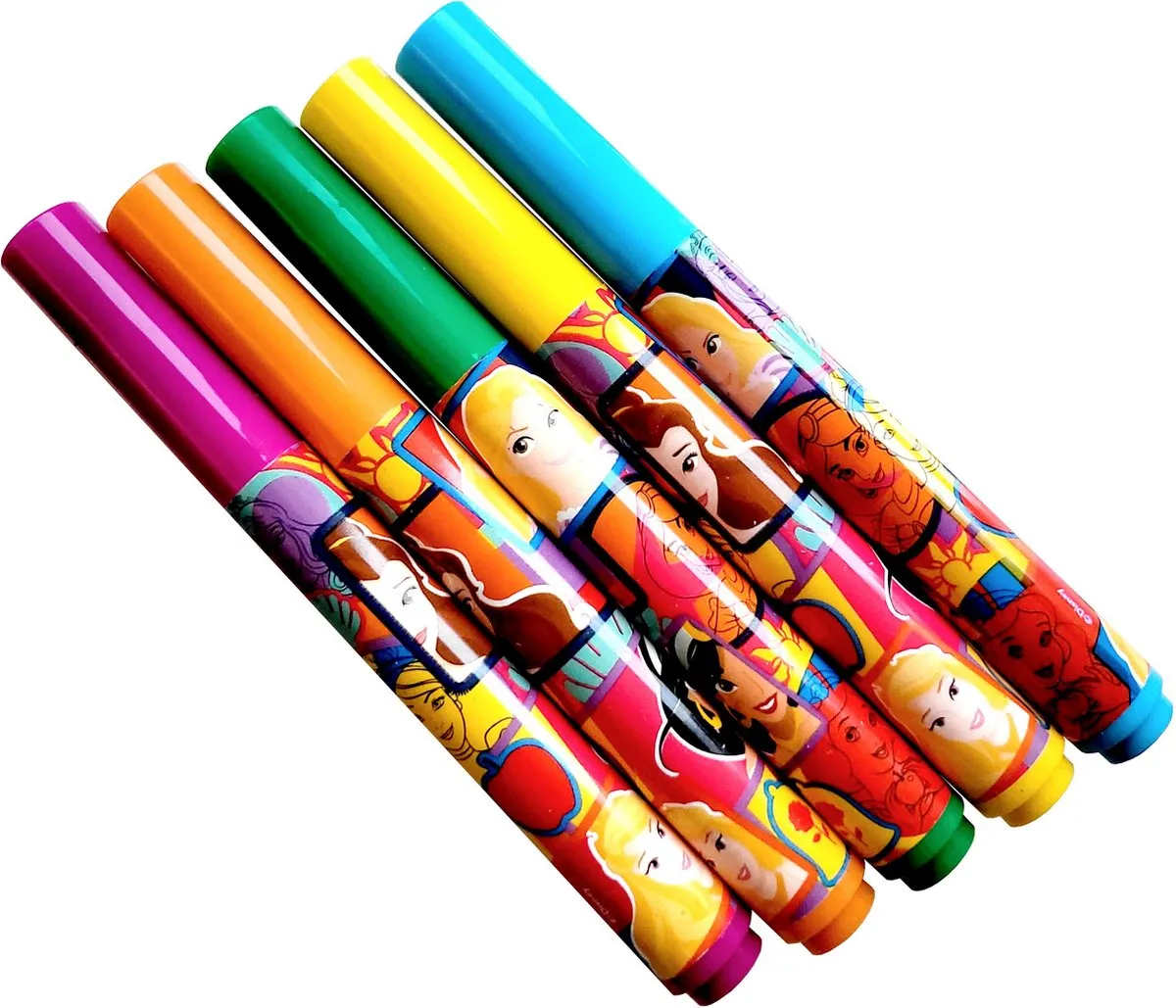 Disney Princess Uitwasbare Stiften - 6 Kleuren Multicolor