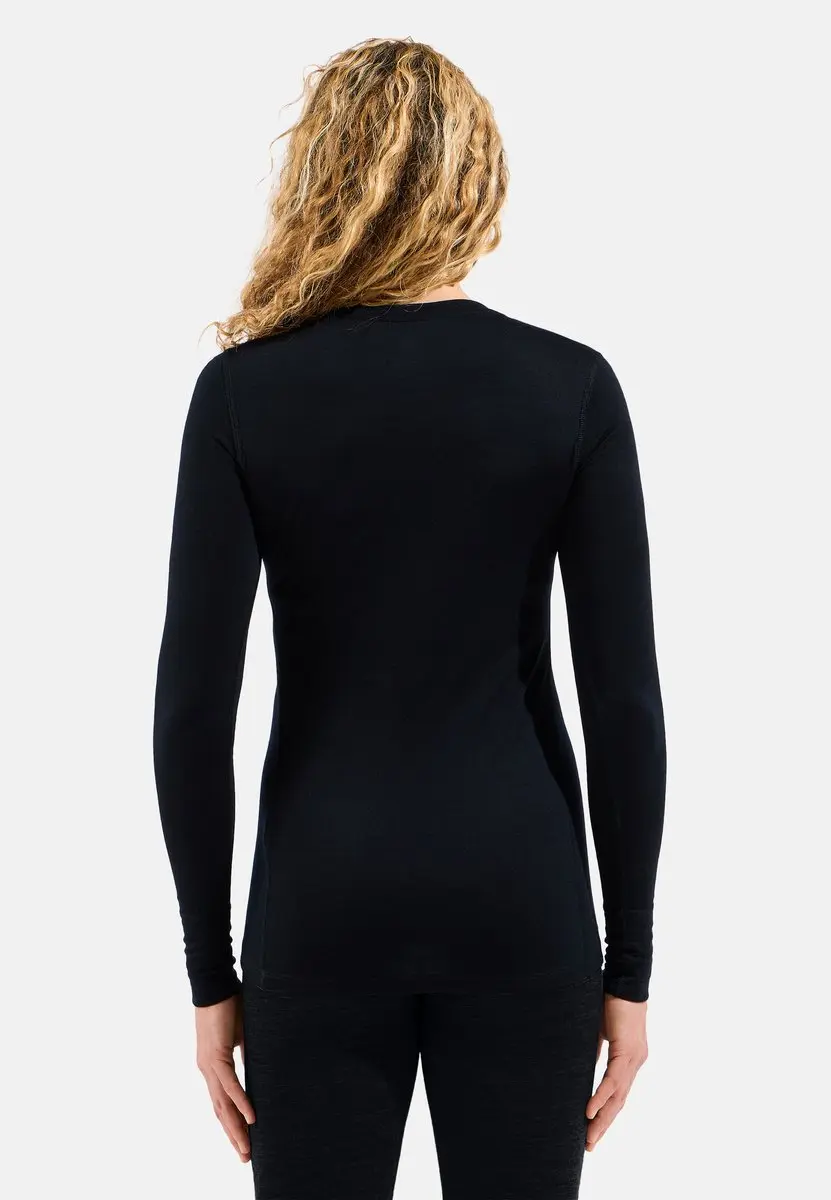 ODLO Natural Merino 200 Thermoshirt Vrouwen - XL - Zwart