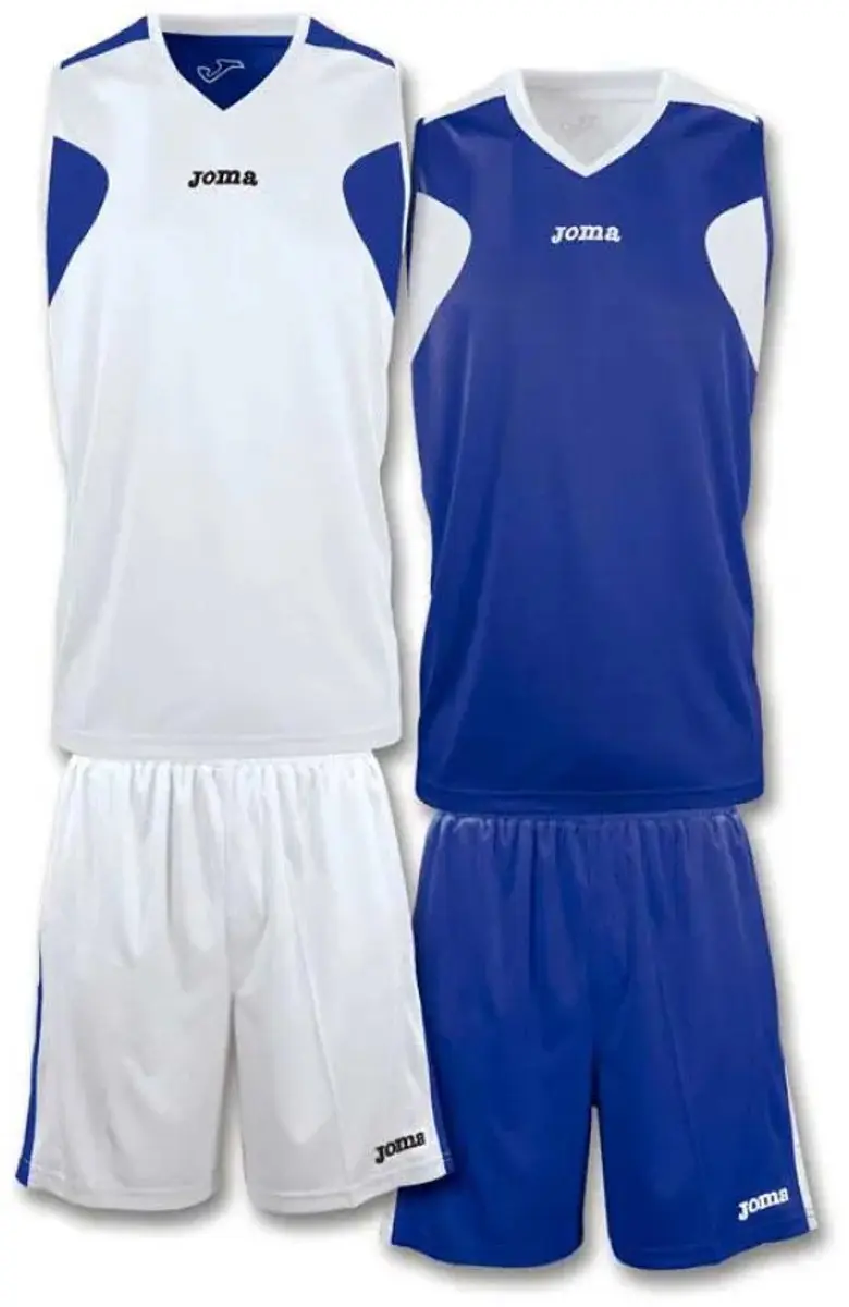 Joma Reversible Basketbalset Kinderen 10-12 - Wit/Marine