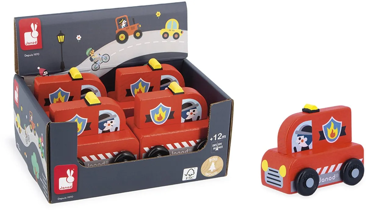 Janod Cross Roads Houten Brandweerwagen 11.5916